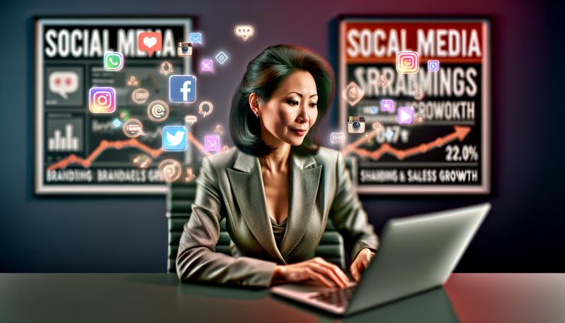 European businesswoman analyzing