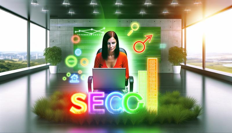 woman seo workspace
