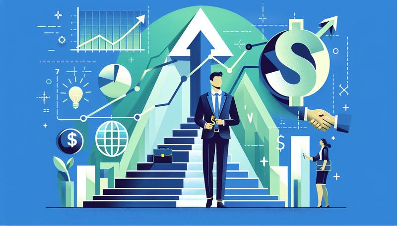 Бизнесмен восходит успеху