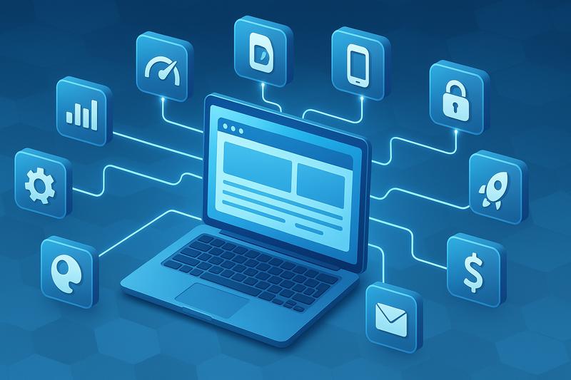 Сайтостроение изометрические иконки