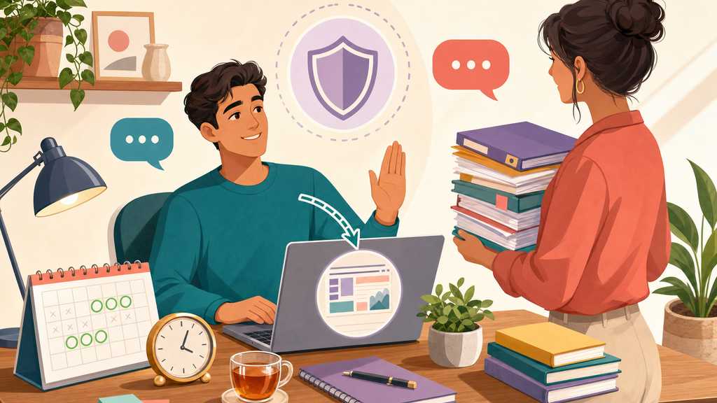Иллюстрация к статье: Как научиться говорить «нет»: границы, которые берегут время и отношения