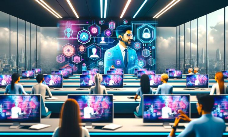futuristic digital classroom