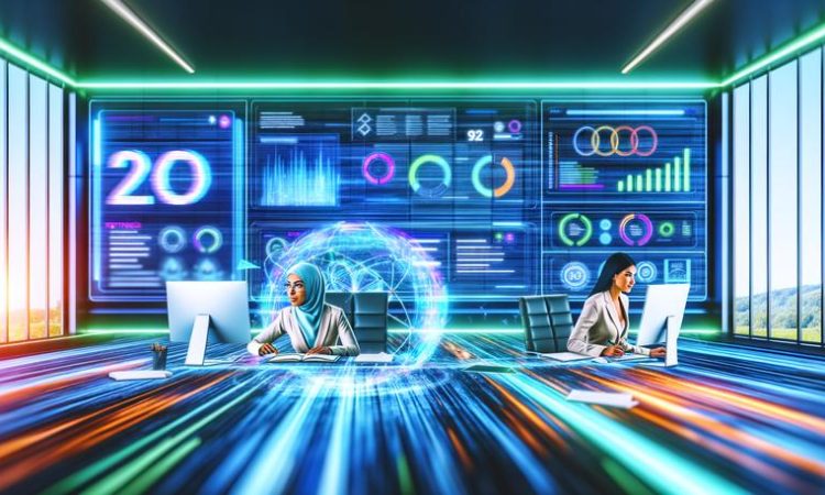 futuristic seo workspace