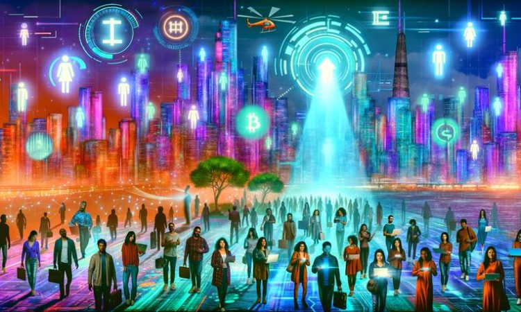 Футуристический город технологии