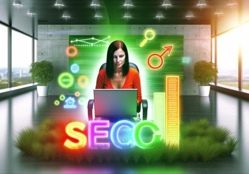 woman seo workspace