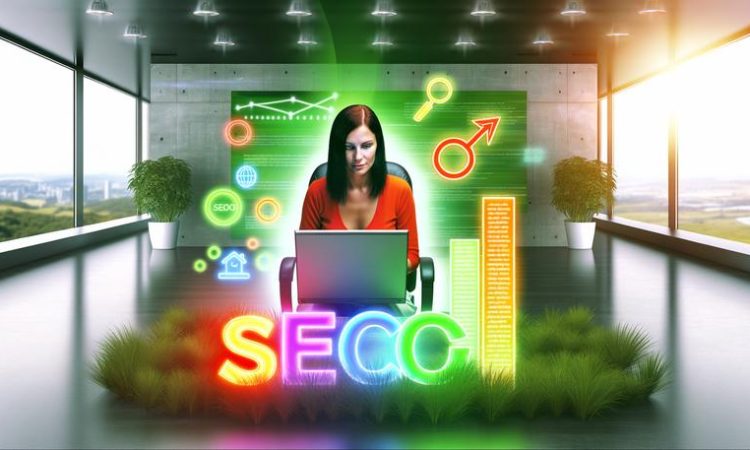 woman seo workspace