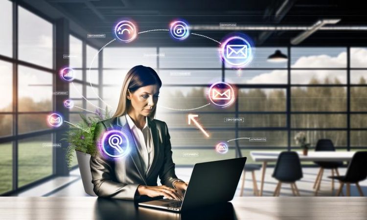 businesswoman analyzing analytics