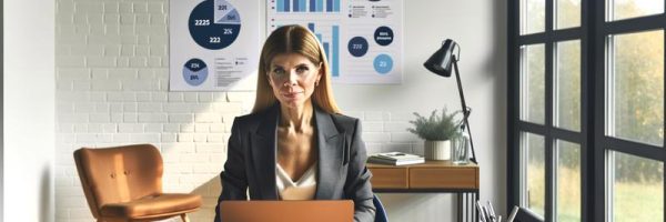 женщина офис ноутбук