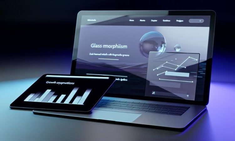 Тёмный футуристический интерфейс