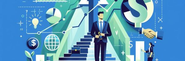 Бизнесмен восходит успеху