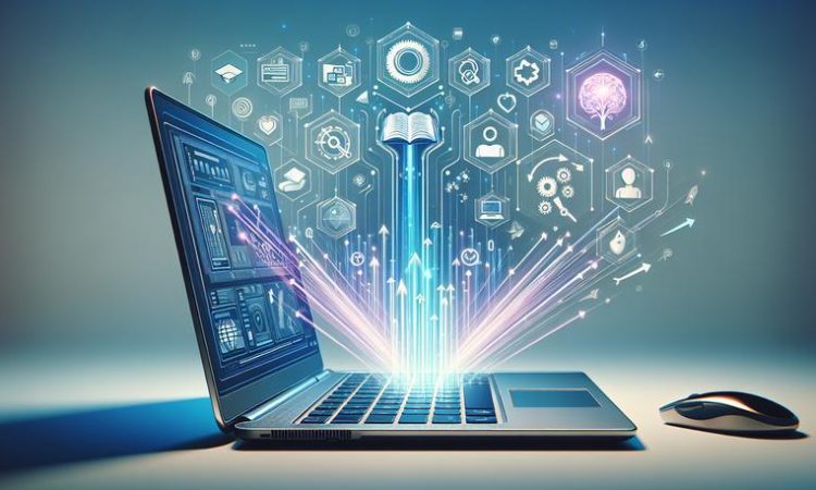 Ноутбук с обучающим интерфейсом