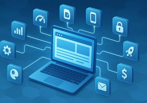 Сайтостроение изометрические иконки